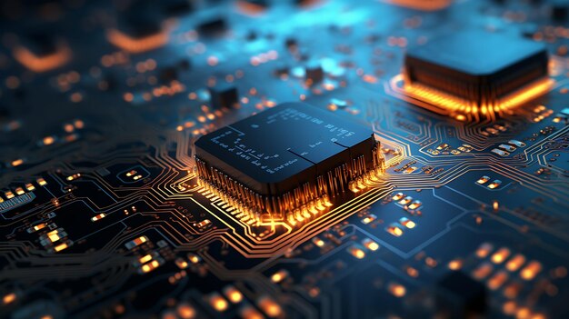 Elektroniczna technologia sprzętu komputerowego Cyfrowy chip płyty głównej AI generatywny