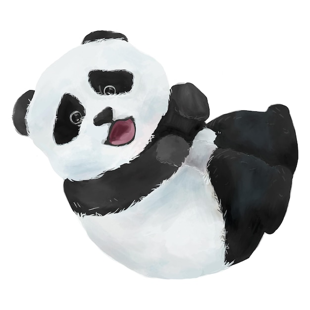 Element akwarelowy małej pandy PNG na przezroczystym tle