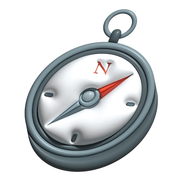 Zdjęcie element kształtu kompasu 3d z motywem letnim można wykorzystać do potrzeb zasobów 3d