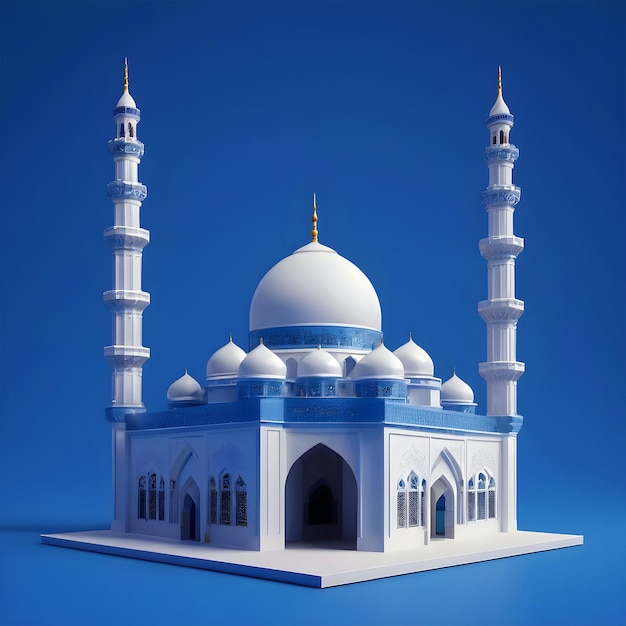 Element meczetu islamskiego 3d na minimalistycznym tle Premiun Images