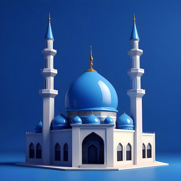 Element meczetu islamskiego 3d na minimalistycznym tle Premiun Images