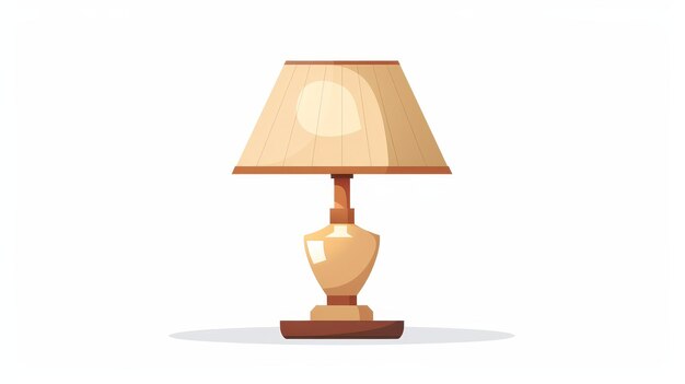 Zdjęcie element projektowy dla lampy do stolika przy łóżku w salonie z beżowym cieniem wyposażenie oświetleniowe do pomieszczeń izolowane na białym tle
