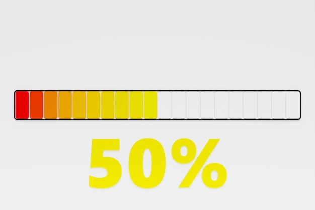 Element wykresu infograficznego z procentową 3d realistyczną ilustracją