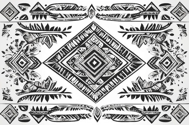Zdjęcie elementy dekoracyjne izolowane na białym tle tło etniczne ozdoby geometryczne azteków