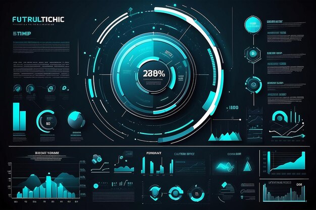 Zdjęcie elementy infograficzne banner szablonu futurystycznego z kopią technologii kosmicznej abstrakt wykresy tła i ilustracja wektorowa grafu