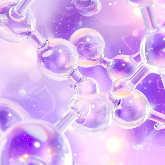 Elementy molekularne kwasu hialuronowego Tło produktu kosmetycznego