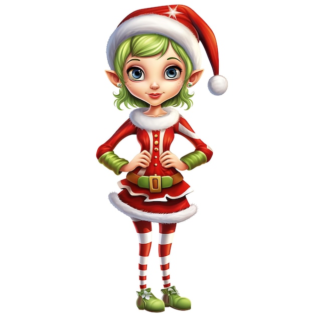 Zdjęcie elf christmas 3d: christmas fairy tale character elf 3d illustration merry christmas: elf świąt bożego narodzenia