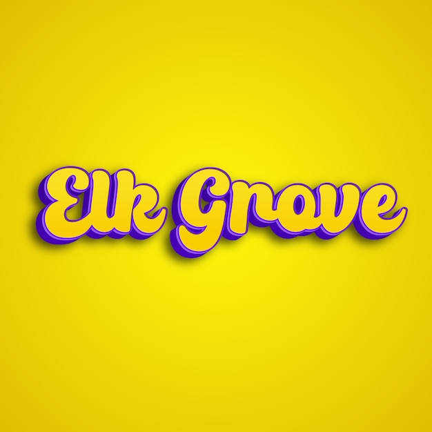 ElkGrove typografia 3d projekt żółty różowy biały tło zdjęcie jpg.