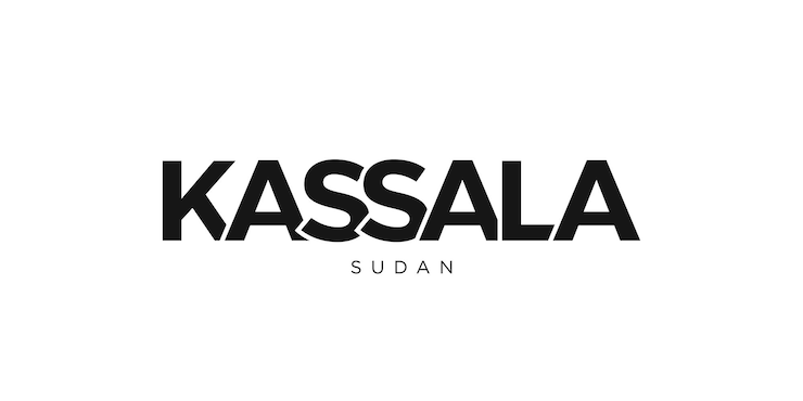 Zdjęcie emblemat kassala w sudanie projekt zawiera ilustrację wektorową w stylu geometrycznym z odważną typografią w nowoczesnym czcionce graficzne napis hasła