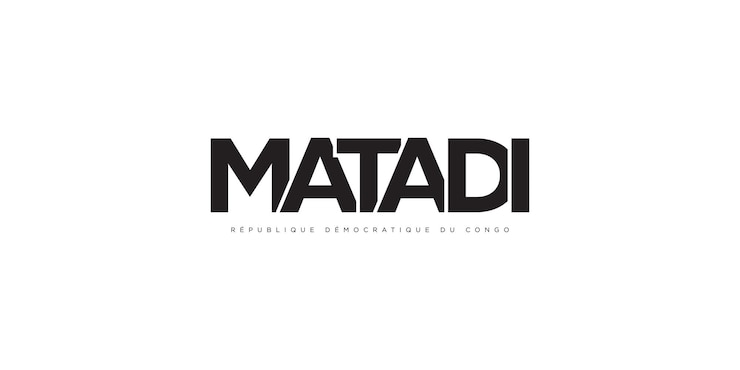 Zdjęcie emblemat matadi w kongo projekt zawiera ilustrację wektorową w stylu geometrycznym z odważną typografią w nowoczesnym czcionce graficzne napis hasła