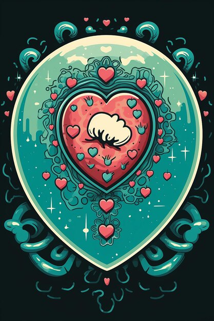 Zdjęcie emblemat światowego dnia trędowatego z stylizowaną bakterią trędowatą otoczoną sercem