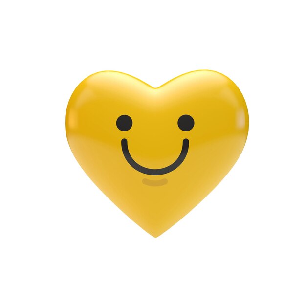 Emoji emotikon kształt serca w kształcie serca Renderowanie 3D