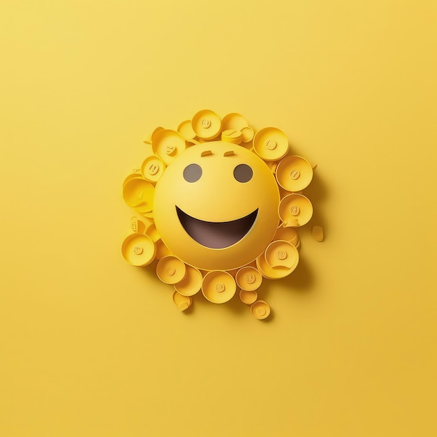 Emojilicious Extravaganza 3D Paper Cut Craft Ilustracja na Światowy Dzień Emoji