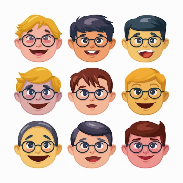 Zdjęcie emojis illustration on white background