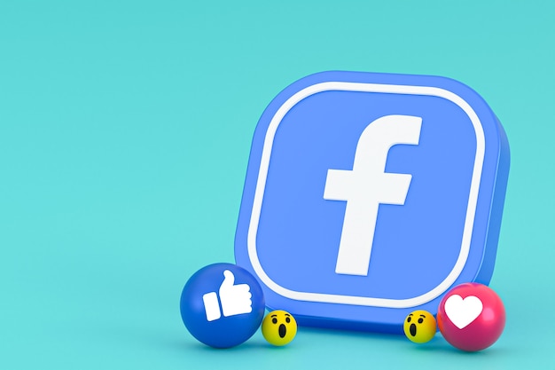 Emotikony Reakcji Na Facebooku, Symbol Balonu Mediów Społecznościowych Z Wzorem Ikon Na Facebooku