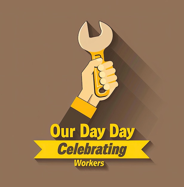 Empowering Workers Worldwide Crafting Przyciągająca ilustracja Międzynarodowego Dnia Pracy z Copy Sp