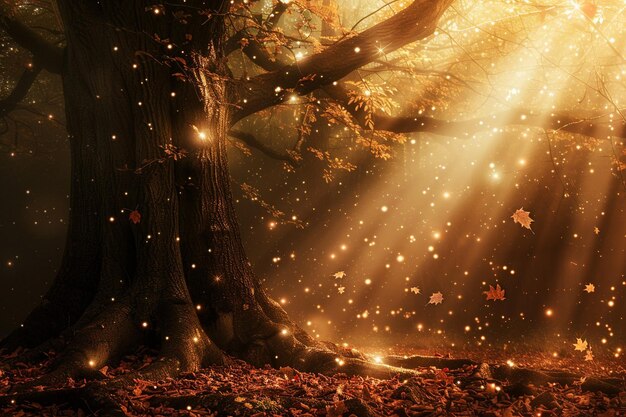Enchanted Autumn Forest Studio Tło