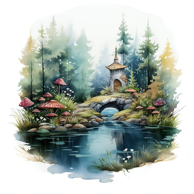 Enchanted Forest Magical Art Ilustracja do książek i czasopism