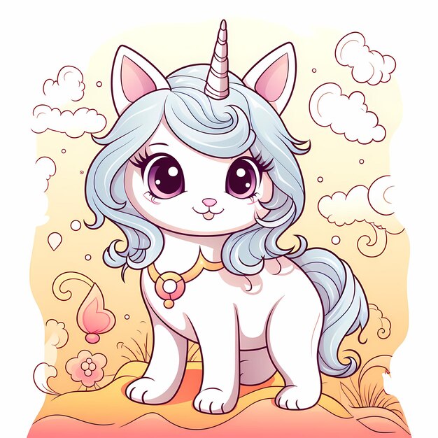 Enchanting Kitty Unicorn Cat Kolorowanka dla wszystkich grup wiekowych