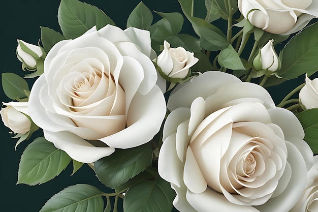 Enchanting Roses Vector Floral Bouquet Tapety wysokiej jakości i wspaniałe zdjęcia TopView