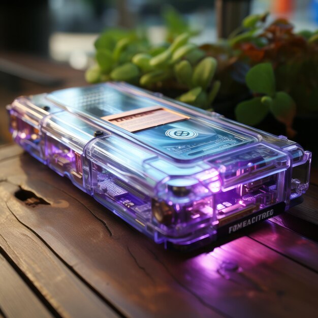 Zdjęcie enchanting steampunk inspired box cover landscape blurple nvme 2230 ssd encased in crystal ozdobiony