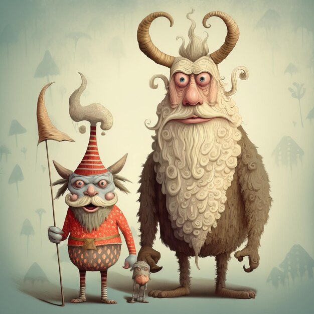 Enchanting Whimsical Krampas Clipart Uwolnienie Ducha świątecznego