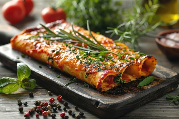 enchiladas meksykańskie jedzenie na stole kuchennym profesjonalna fotografia reklamowa jedzenia