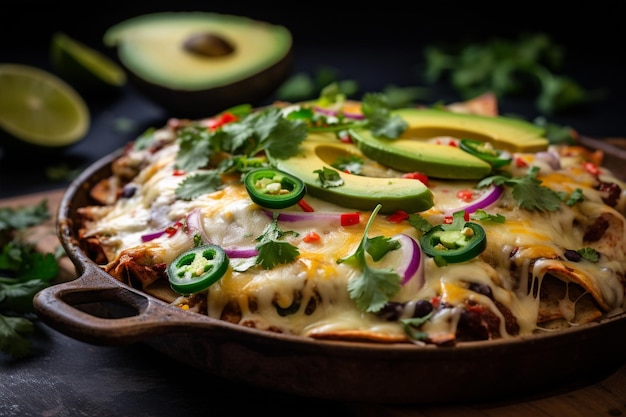 Enchiladas meksykańskie jedzenie na stole kuchennym profesjonalna reklama żywności graficzna