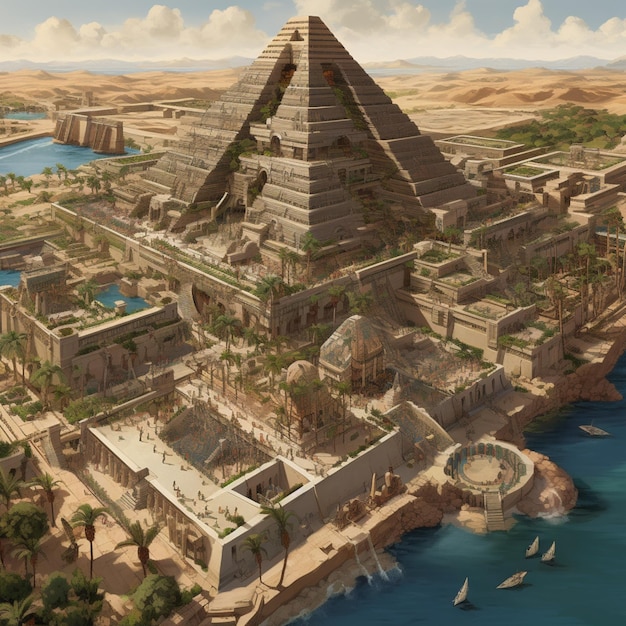 Encyklopedyczna piramida starożytnej cywilizacji egipskiej Ai wygenerowała sztukę