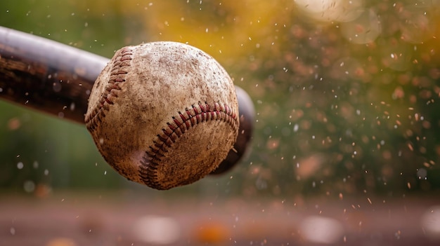 Energetyczny baseball, szybka i wolna gra zespołowa, sportowa rozrywka z piłką kijową i rękawicą w ekscytującym sporcie zespołowym na świeżym powietrzu