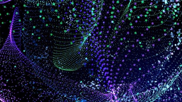 Zdjęcie energia energia innowacje transfer danych neonowa kolorowa kropka prędkość linii światła ścieżka na scenie z blaskiem w tle cyberprzestrzeni