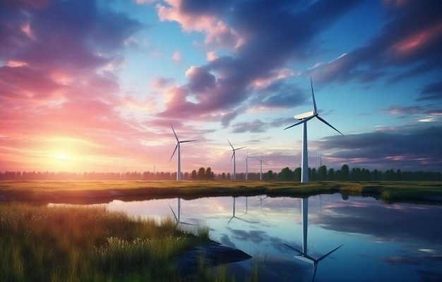 Energia krajobrazu technologia wiatrowa środowisko wiatrak przyrody