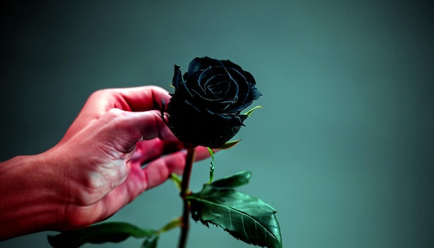 Enigmatyczna elegancja Darmowe zdjęcie czarnej róży Obejmij tajemnicze piękno rzadkiego kwiatu natury