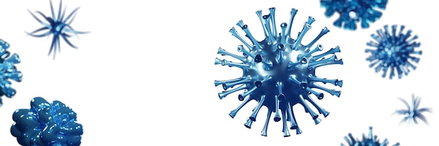 Epidemia koronawirusa, mikroskopijny widok komórek wirusa grypy. ilustracja 3D