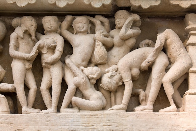 Erotyczna świątynia w Khajuraho Madhya Pradesh w Indiach