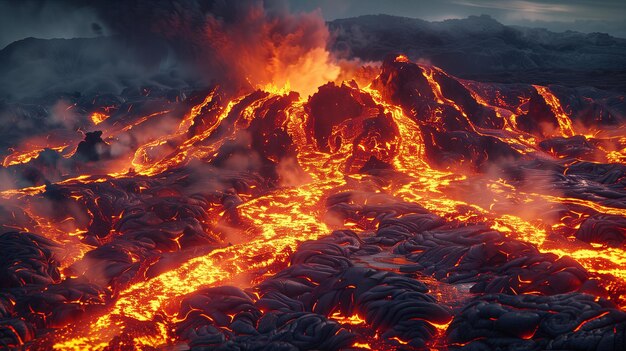 Erupcja wulkanu Lava Flow