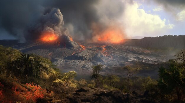 Erupcja wulkanu na Hawajach w Stanach Zjednoczonych generatywne ai