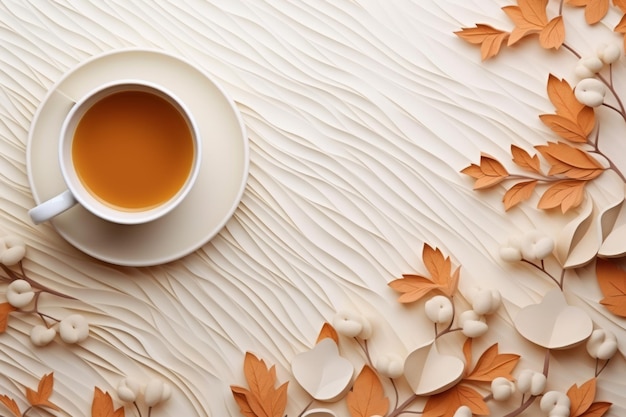 Estetyczna mieszanka uchwycająca esencję jesieni poprzez papierową herbatę i bajki