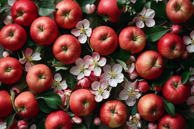Estetyczne jabłko kwiaty talerz natura Generuj Ai