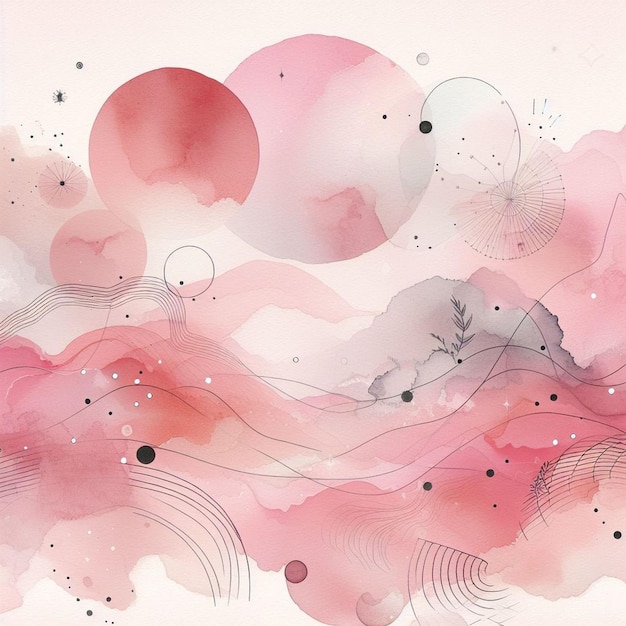 Estetyczny ombre różowy akwarel tła abstrakcyjny styl