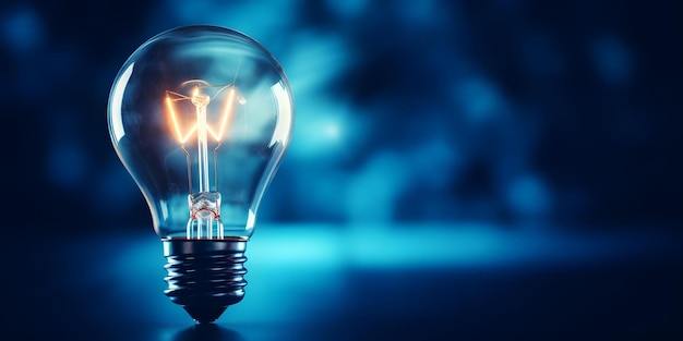 Eteryczna esencja innowacji i inspiracji Świetląca niebieska żarówka Koncepcja Kreatywność Innowacja Inspiracja Innowacja Żarówka Niebieskie Światło Eteryczna Esencja