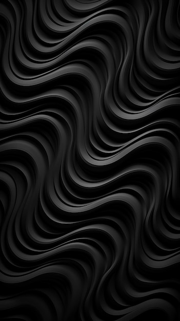 Eteryczne czarne fale 3D abstrakcyjne tło