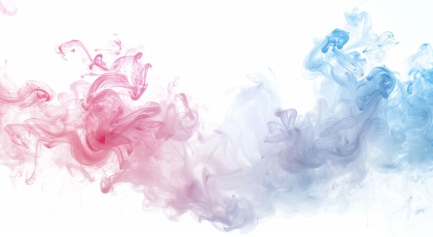 Zdjęcie eteryczne wiry różowego i niebieskiego dymu tworzą dynamiczne i abstrakcyjne ruchy w tle, które są hipnotyzujące i przypominają sny
