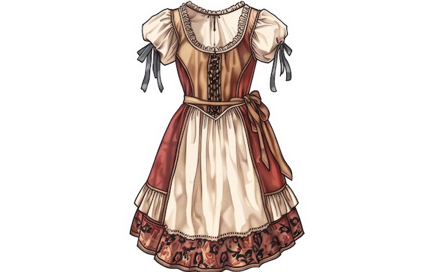 Zdjęcie ethnic bavarian dirndl drawing generative ai