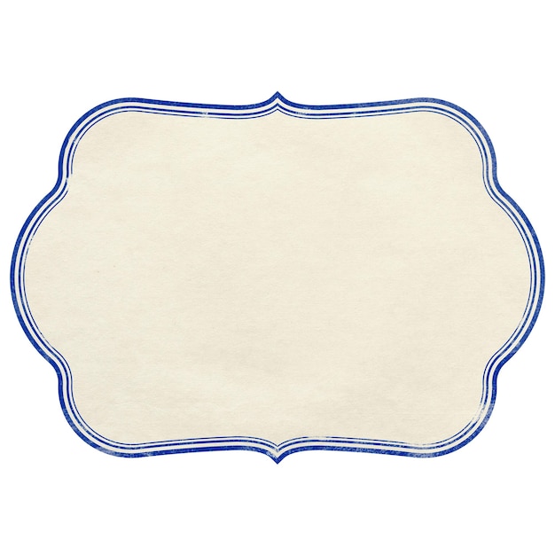 Etykieta papieru vintage naklejka png niebieska ramka przezroczyste tło
