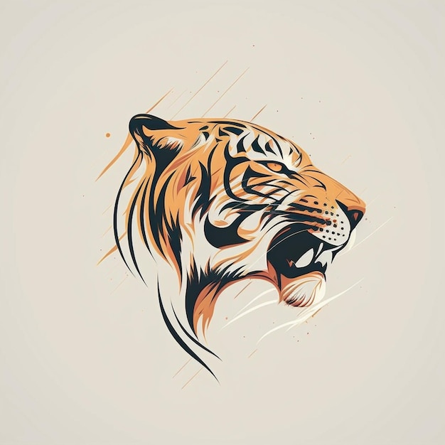 etykieta tygrysa, projekt logo koncepcji tygrysa