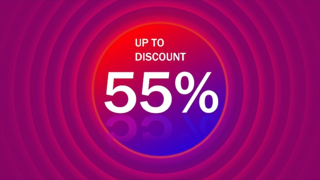 Etykieta zniżkowa do 55% off Ilustracja projektu szablonu wektorowego
