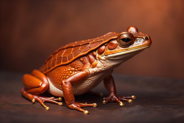Europejska żaba drzewna Hyla arborea wyizolowana na tle o stałym kolorze ai generatywny