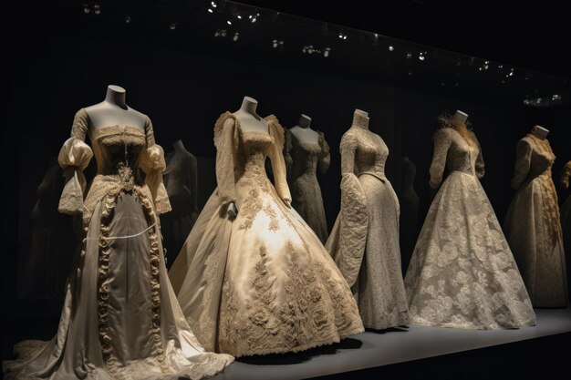 Ewolucja sukni ślubnej od czasów starożytnych do czasów współczesnych stworzona za pomocą generatywnego ai