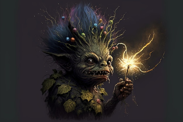 Fajerwerki Goblin Ilustracja generatywna ai